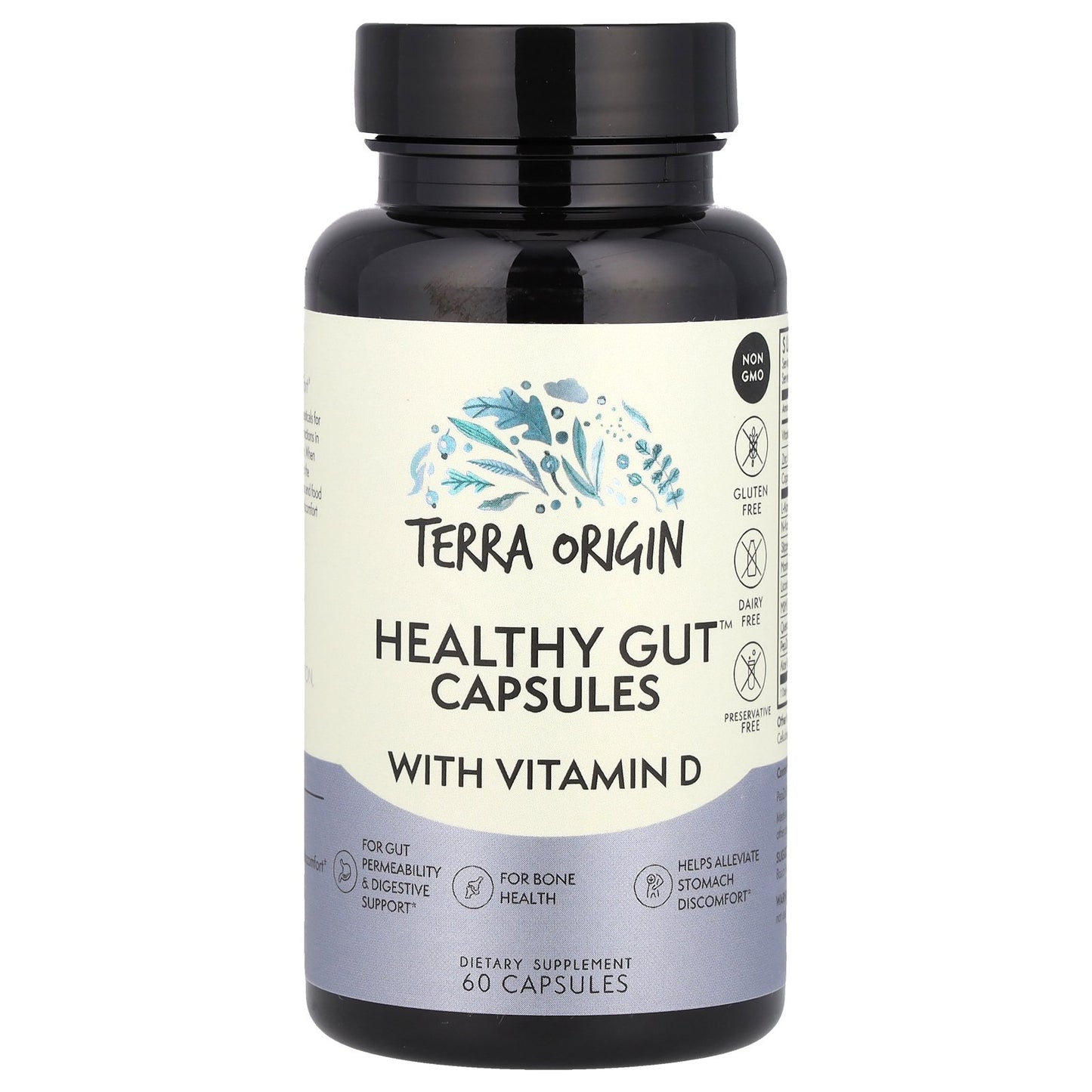 Terra Origin, Healthy Gut™ Capsules with Vitamin D, 60 Capsules