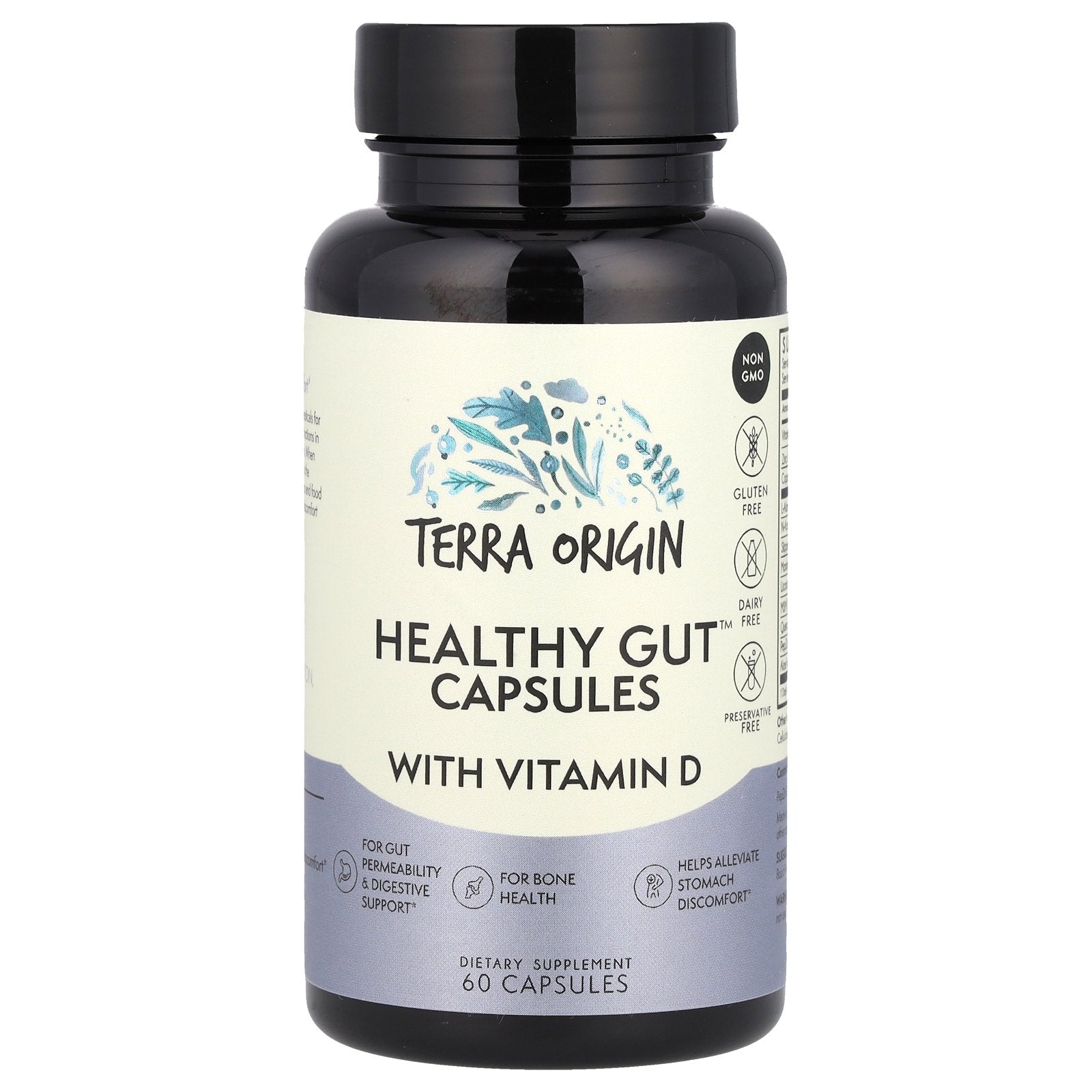 Terra Origin, Healthy Gut™ Capsules with Vitamin D, 60 Capsules