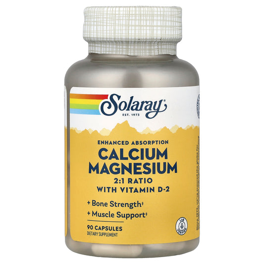 Solaray, Enhanced Absorption, Calcium Magnesium, 90 Capsules