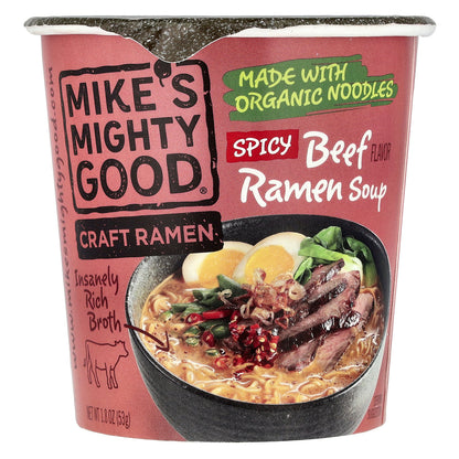 Mike's Mighty Good, Craft Ramen, Spicy Beef Flavor Ramen Soup, 1.8 oz (53 g)