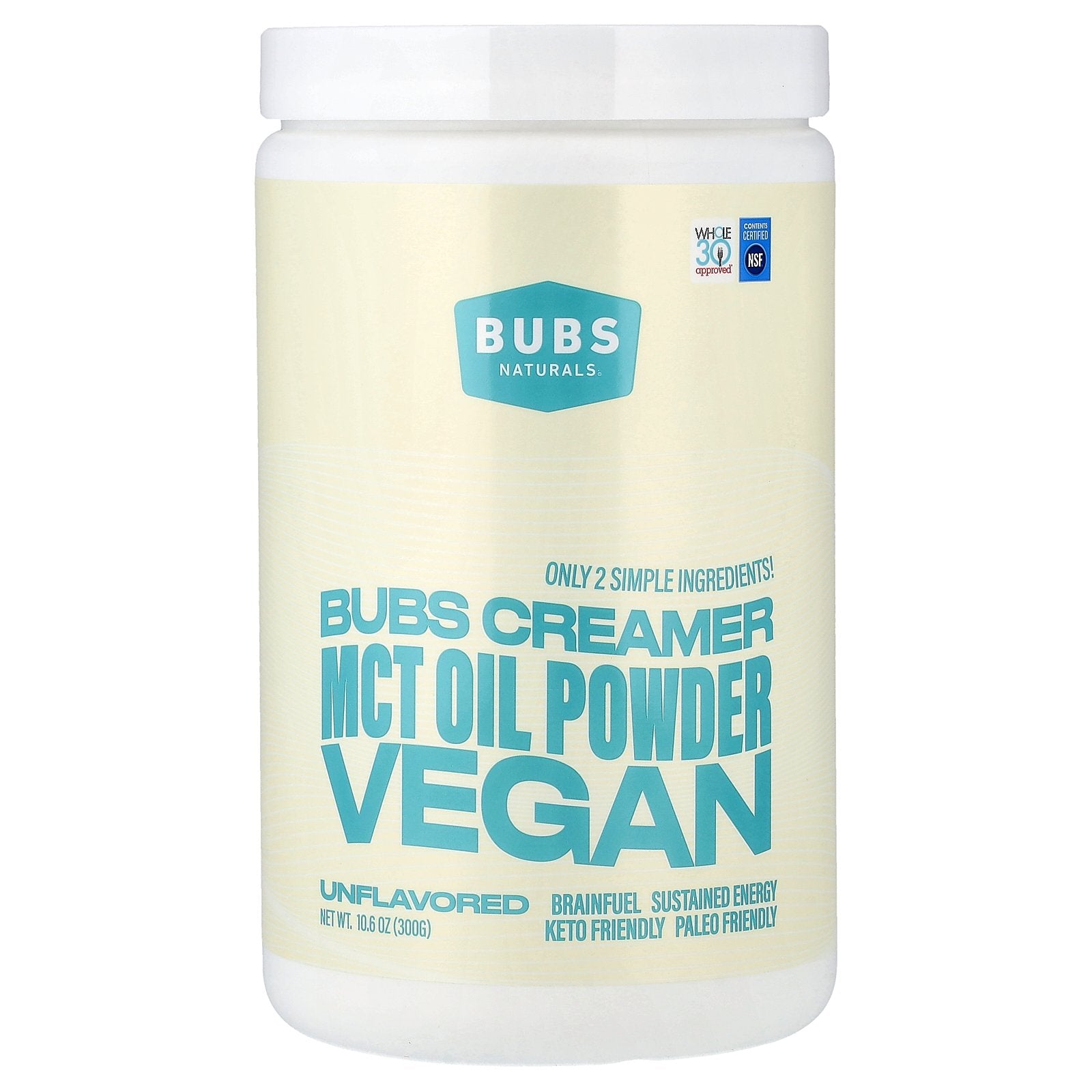 BUBS Naturals, Bubs Creamer, MCT Oil Powder, Unflavored, 10.6 oz (300 mg)