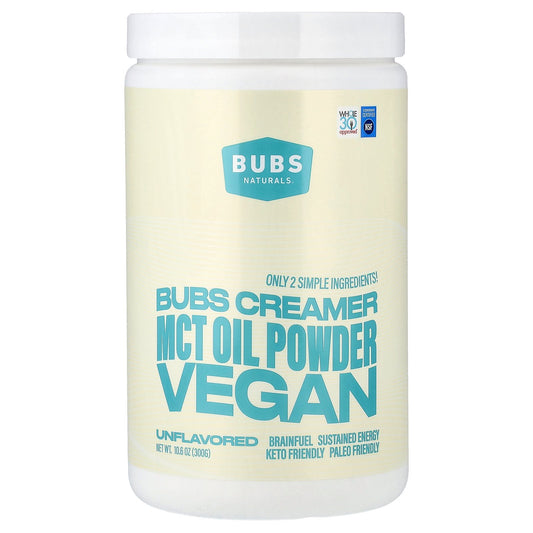BUBS Naturals, Bubs Creamer, MCT Oil Powder, Unflavored, 10.6 oz (300 mg)