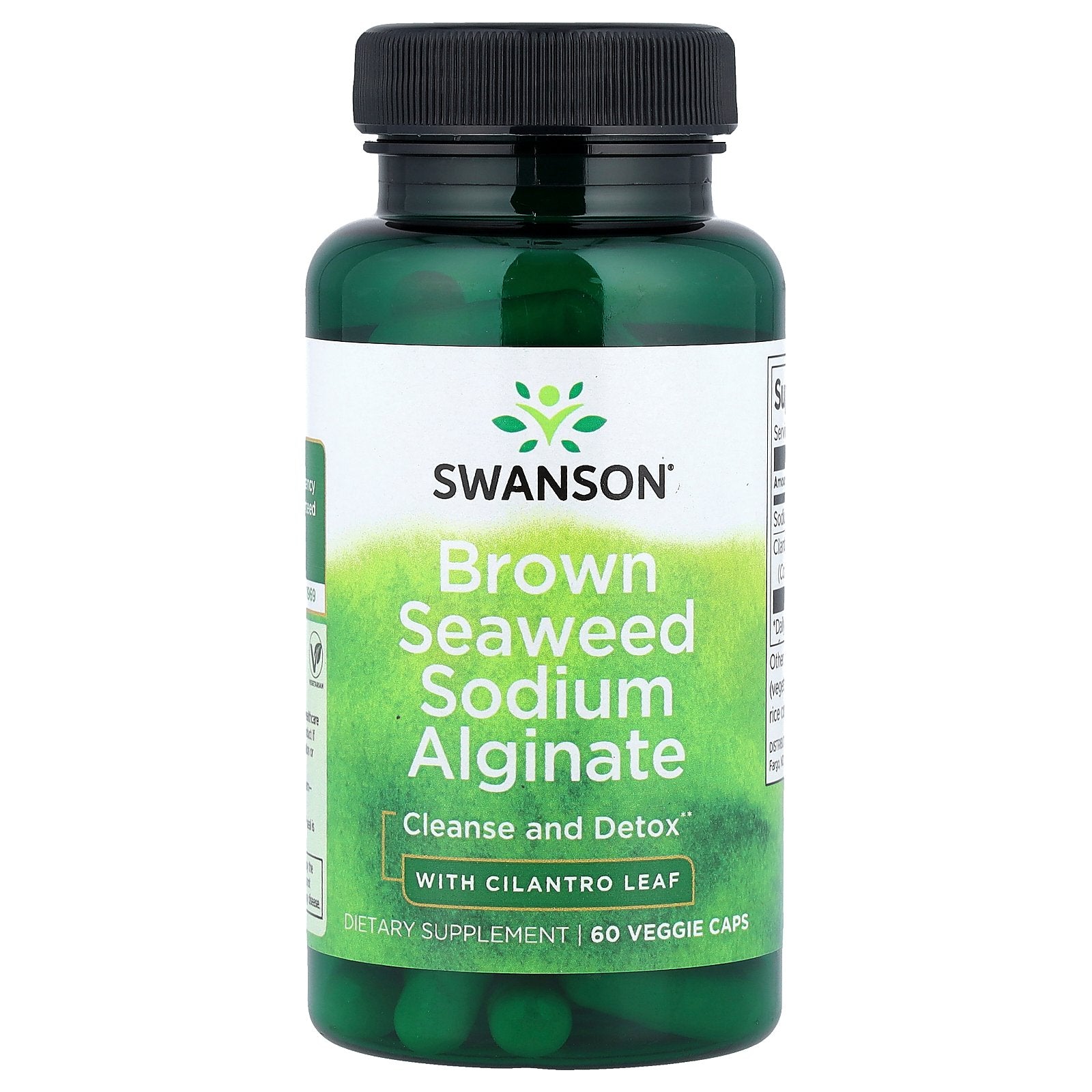 Swanson, Brown Seaweed Sodium Alginate with Cilantro Leaf, 60 Veggie Caps