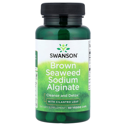 Swanson, Brown Seaweed Sodium Alginate with Cilantro Leaf, 60 Veggie Caps