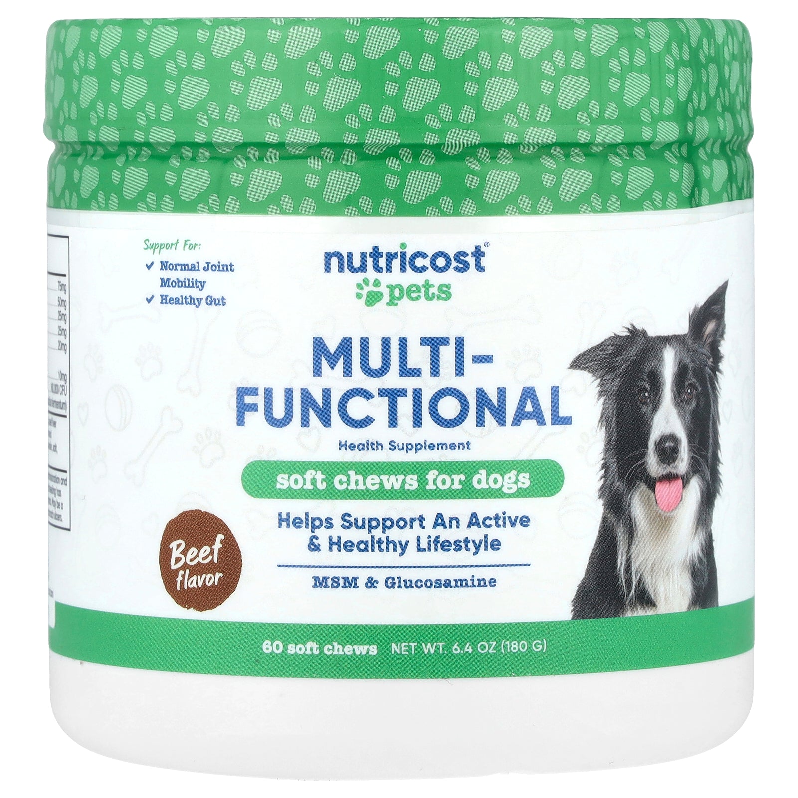 Nutricost, Pets, Multi-Functional, For Dogs, Beef, 60 Soft Chews, 6.4 oz (180 g)