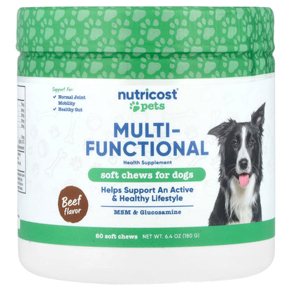 Nutricost, Pets, Multi-Functional, For Dogs, Beef, 60 Soft Chews, 6.4 oz (180 g)