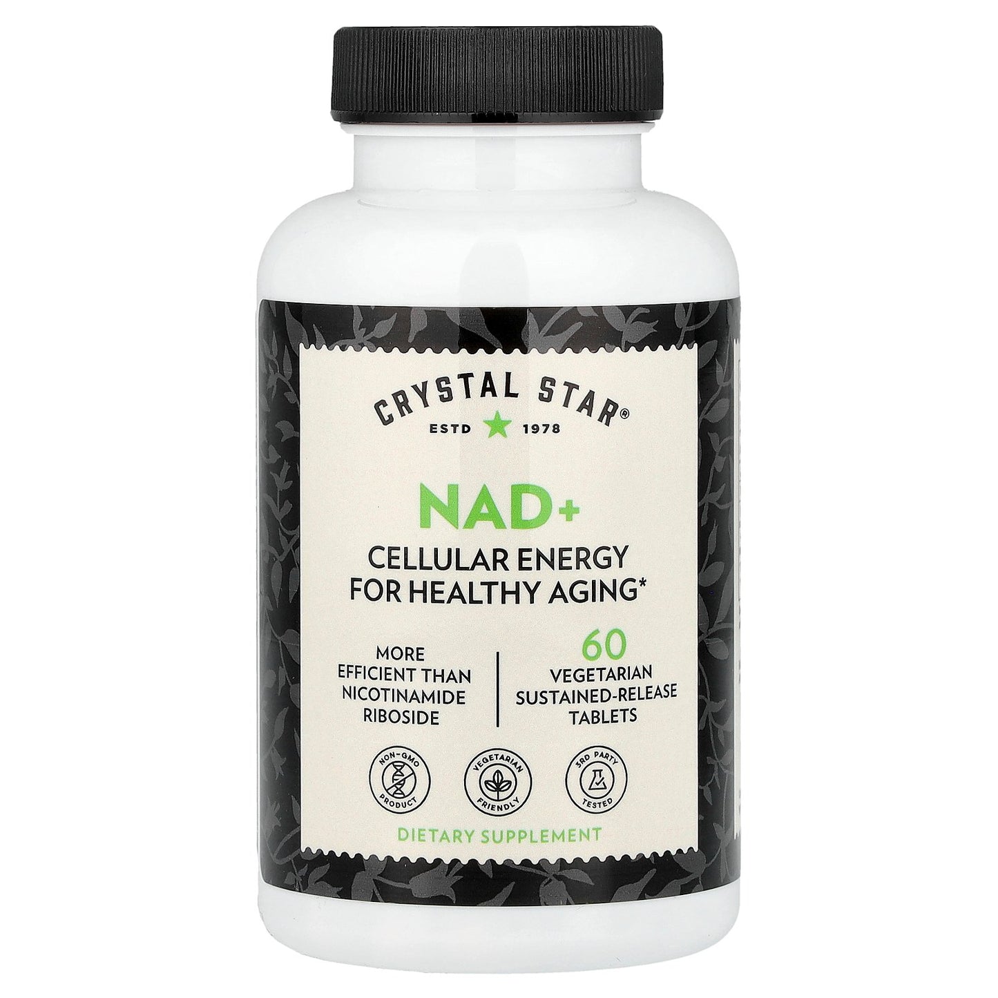 Crystal Star, NAD+, 60 Vegetarian Sustained-Release Tablets