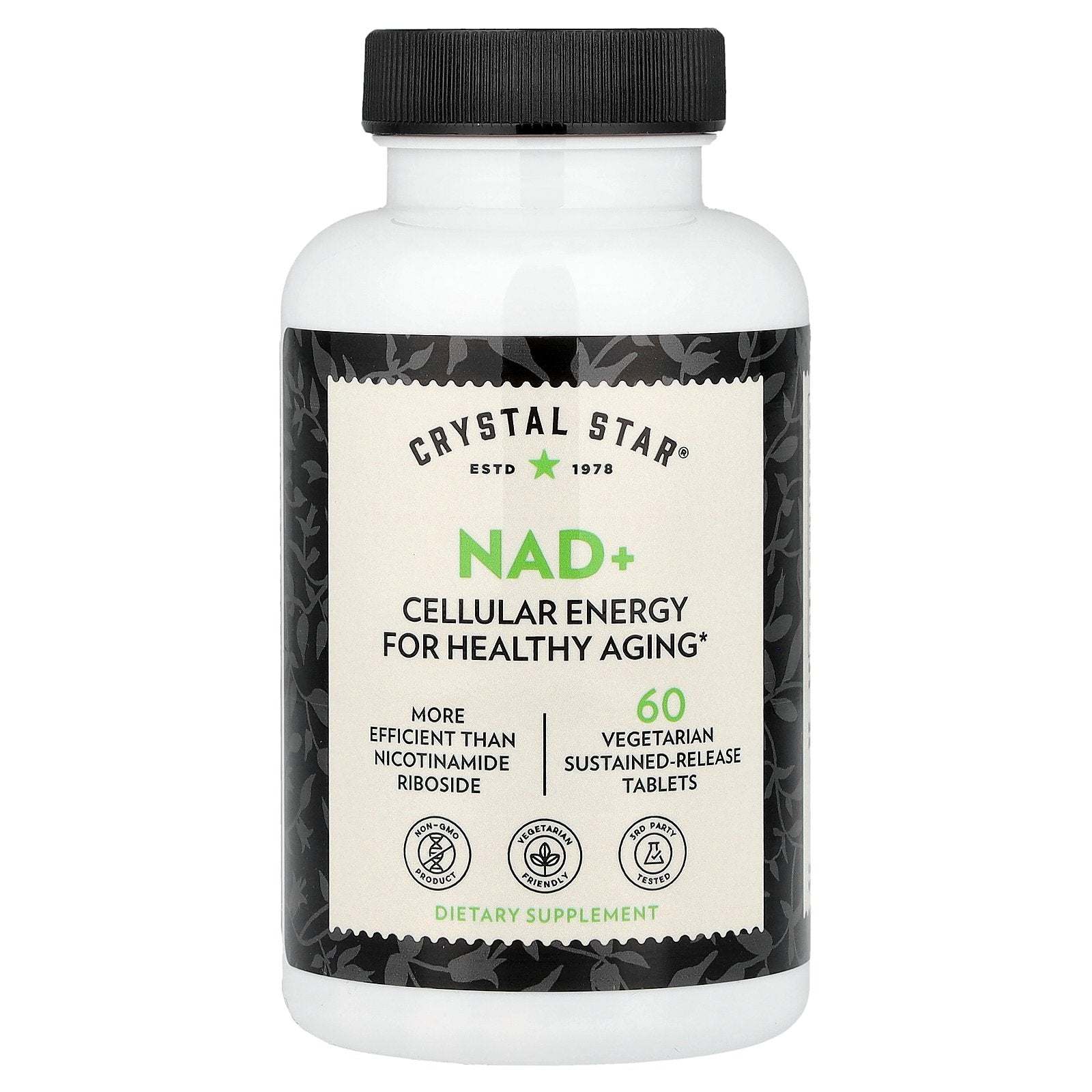 Crystal Star, NAD+, 60 Vegetarian Sustained-Release Tablets