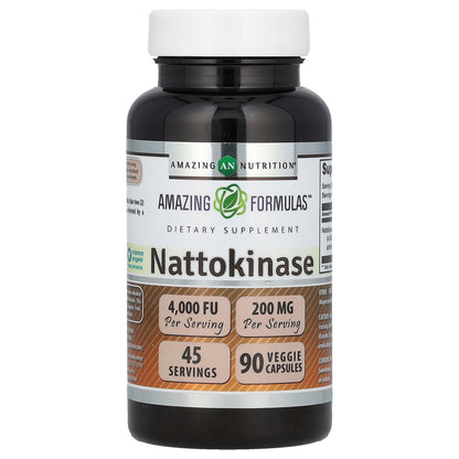 Amazing Nutrition, Nattokinase, 200 mg, 90 Veggie Capsules (100 mg Per Capsule)