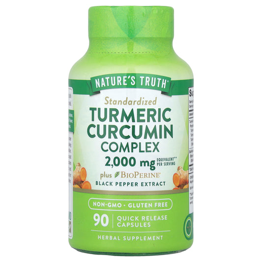 Nature's Truth, Turmeric Curcumin Complex Plus BioPerine® Black Pepper Extract, 90 Quick Release Capsules