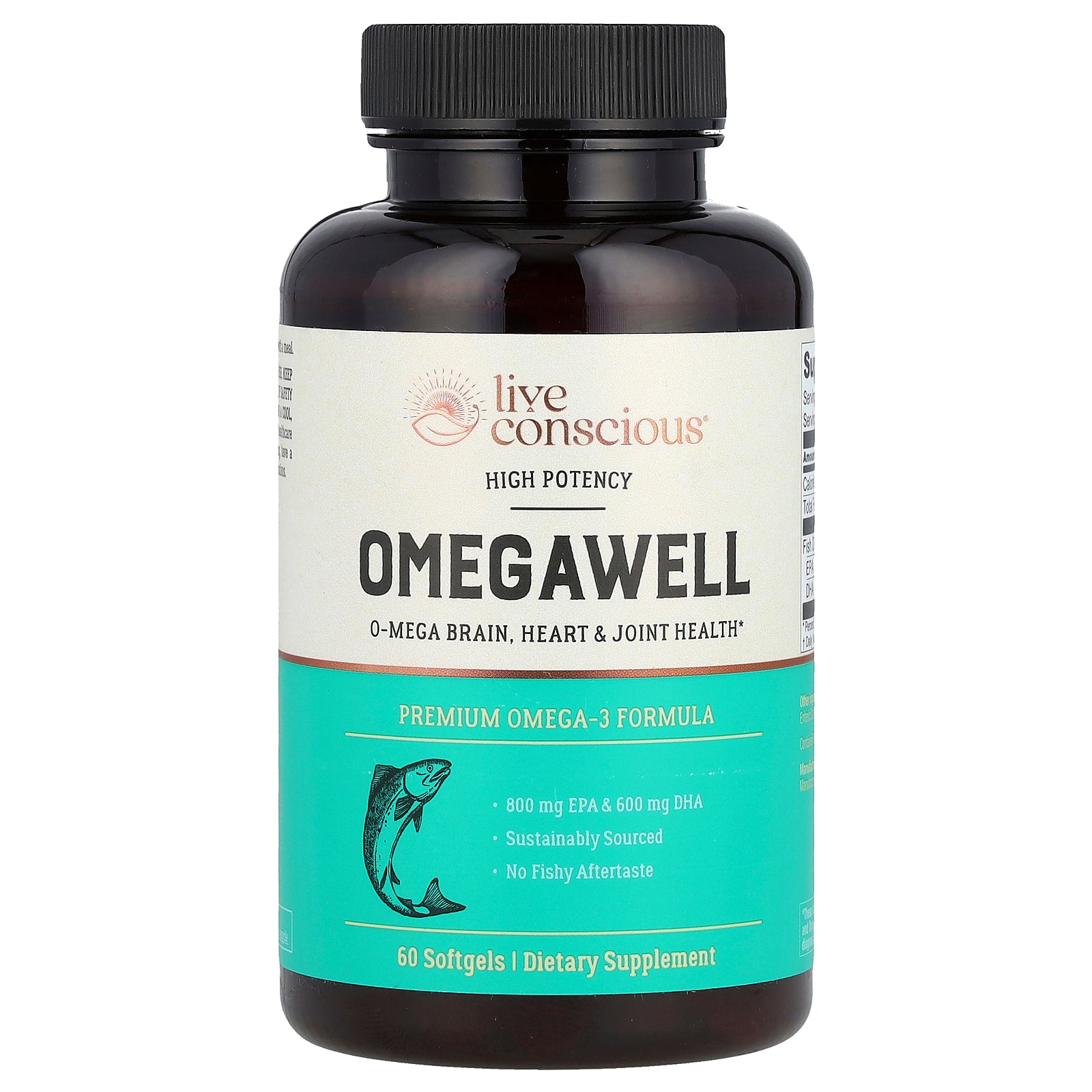 Live Conscious, OmegaWell, Premium Omega-3 Formula, High Potency, 60 Softgels