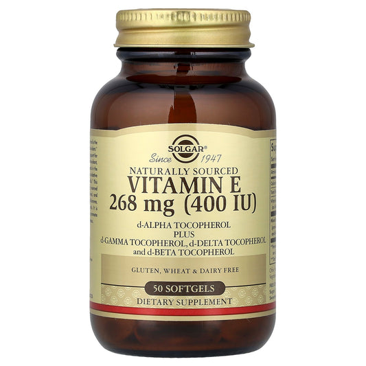 Solgar, Vitamin E, Naturally Sourced, 268 mg (400 IU), 50 Softgels