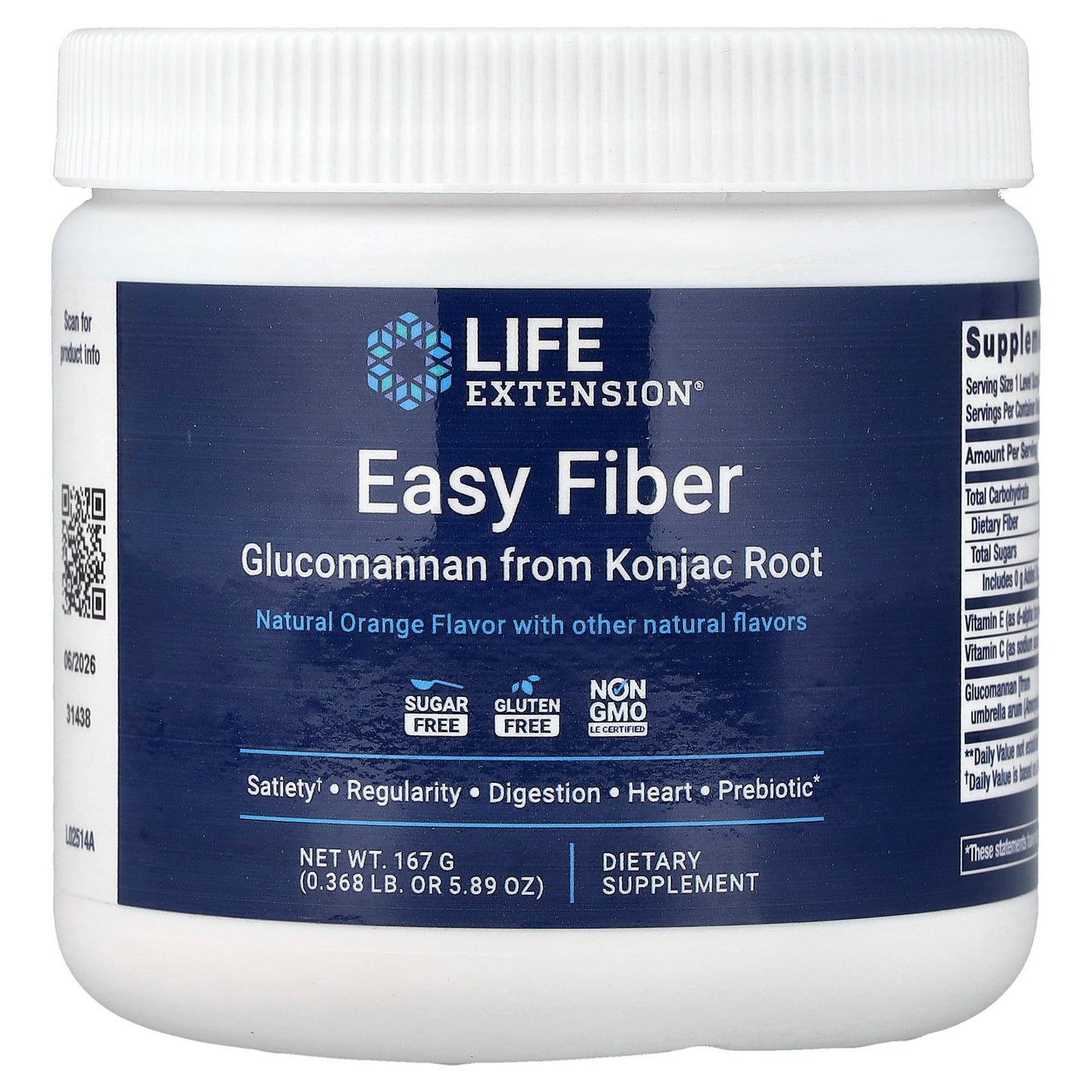 Life Extension, Easy Fiber, Natural Orange, 5.89 oz (167 g)