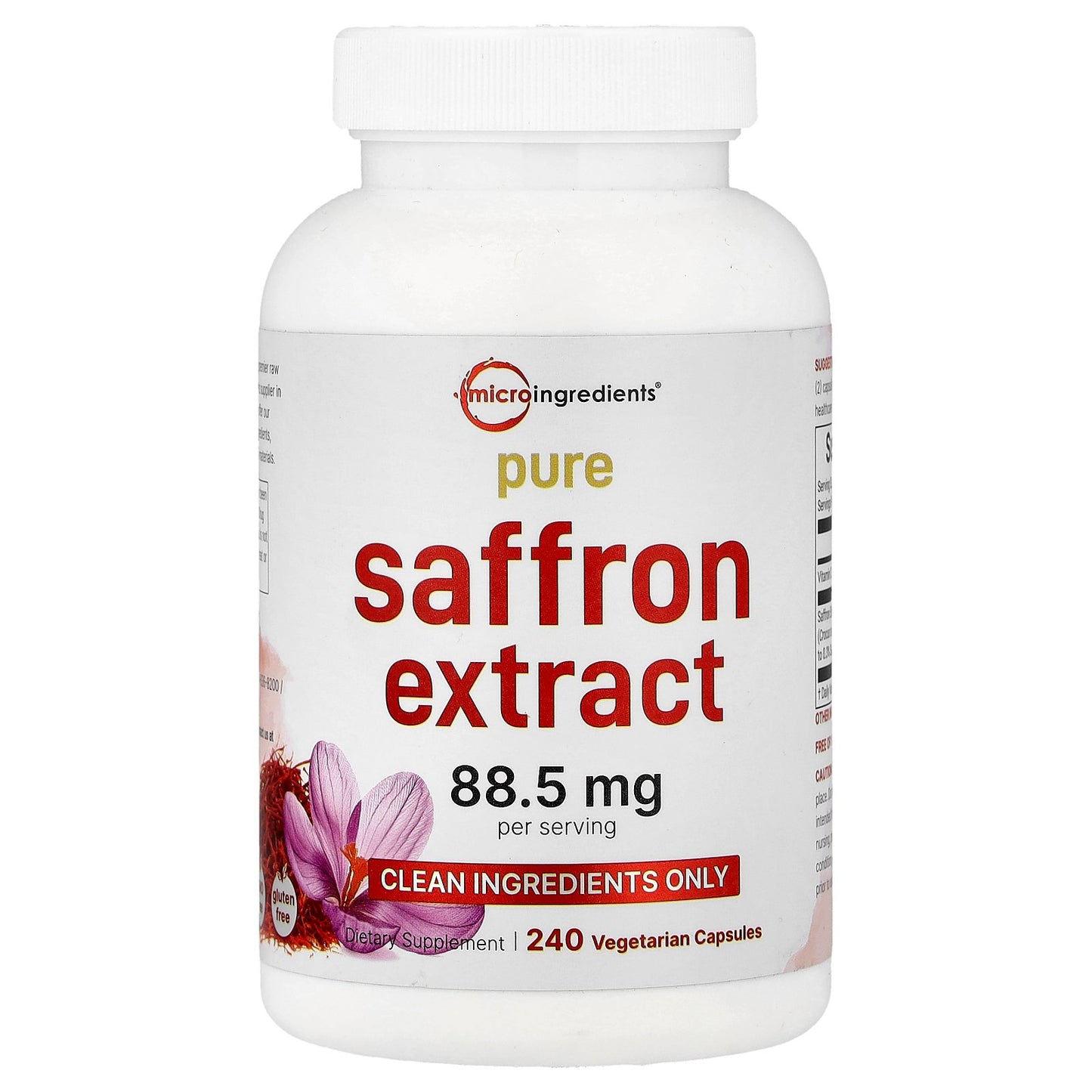 Micro Ingredients, Pure Saffron Extract, 240 Vegetarian Capsules
