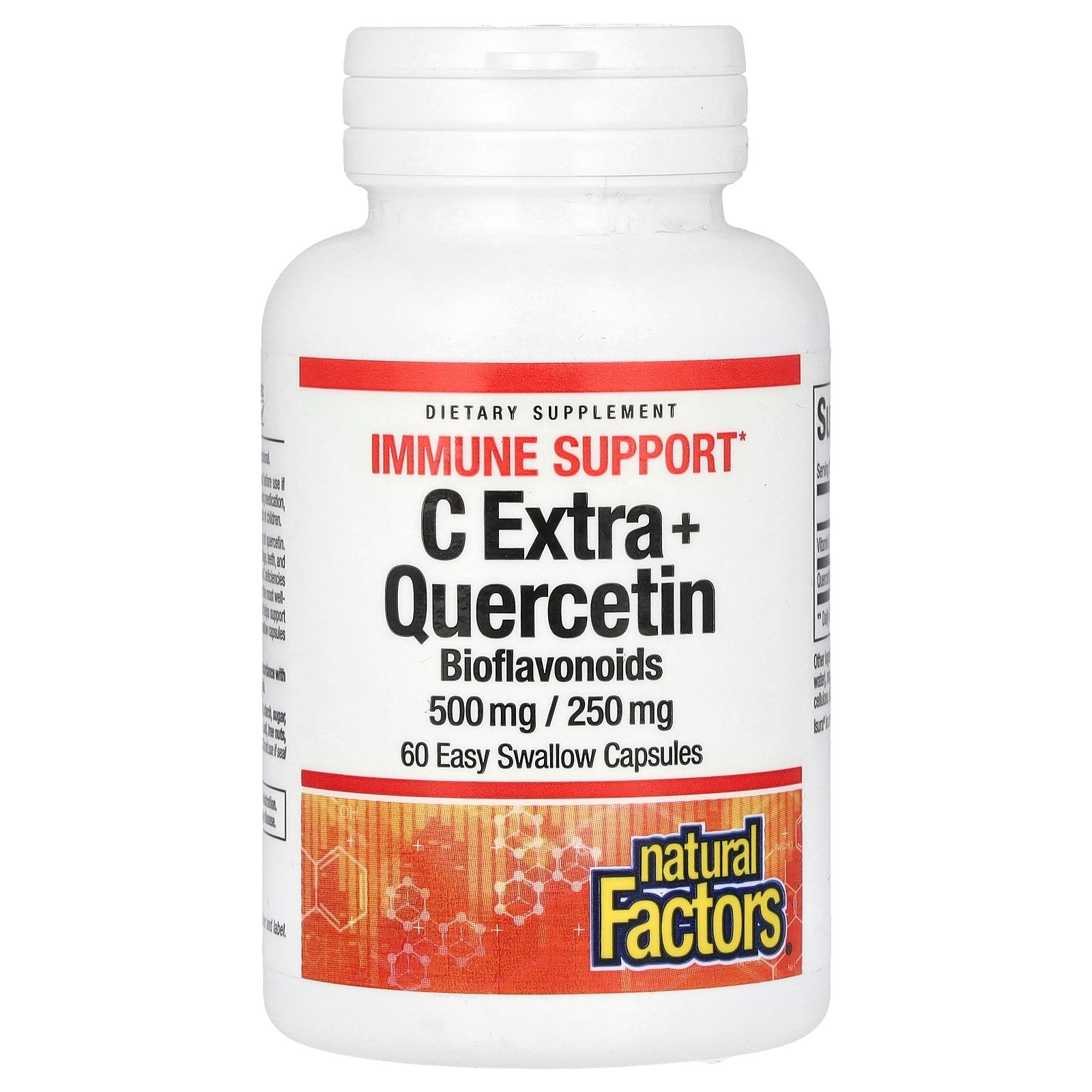 Natural Factors, C Extra + Quercetin, 500 mg/ 250 mg, 60 Easy Swallow Capsules