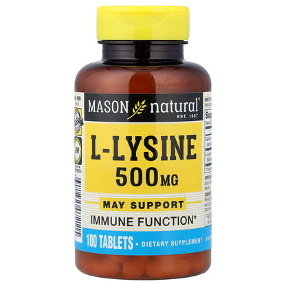 Mason Natural, L-Lysine, 100 Tablets