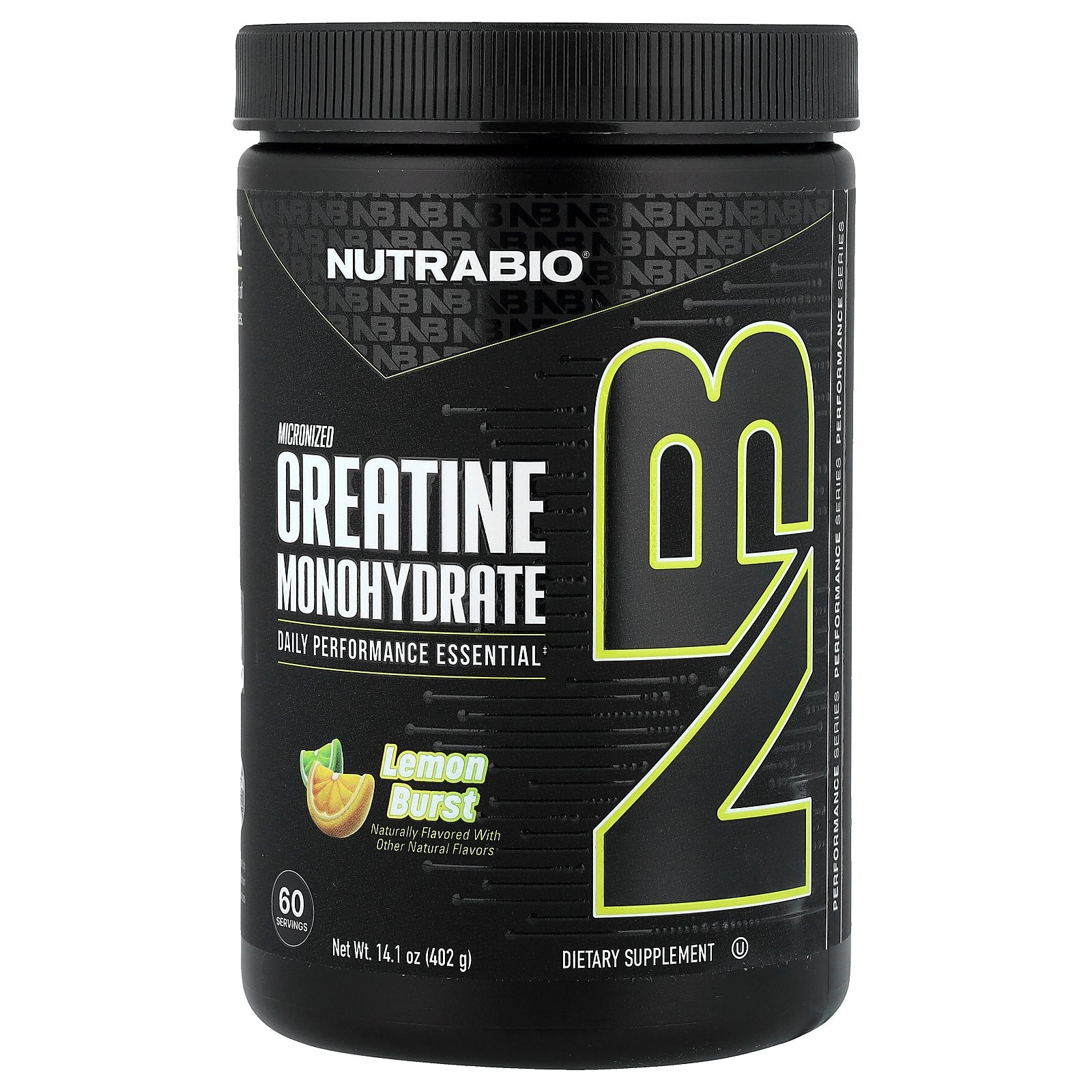 NutraBio, Micronized Creatine Monohydrate, Lemon Burst, 14.1 oz (402 g)