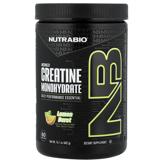 NutraBio, Micronized Creatine Monohydrate, Lemon Burst, 14.1 oz (402 g)