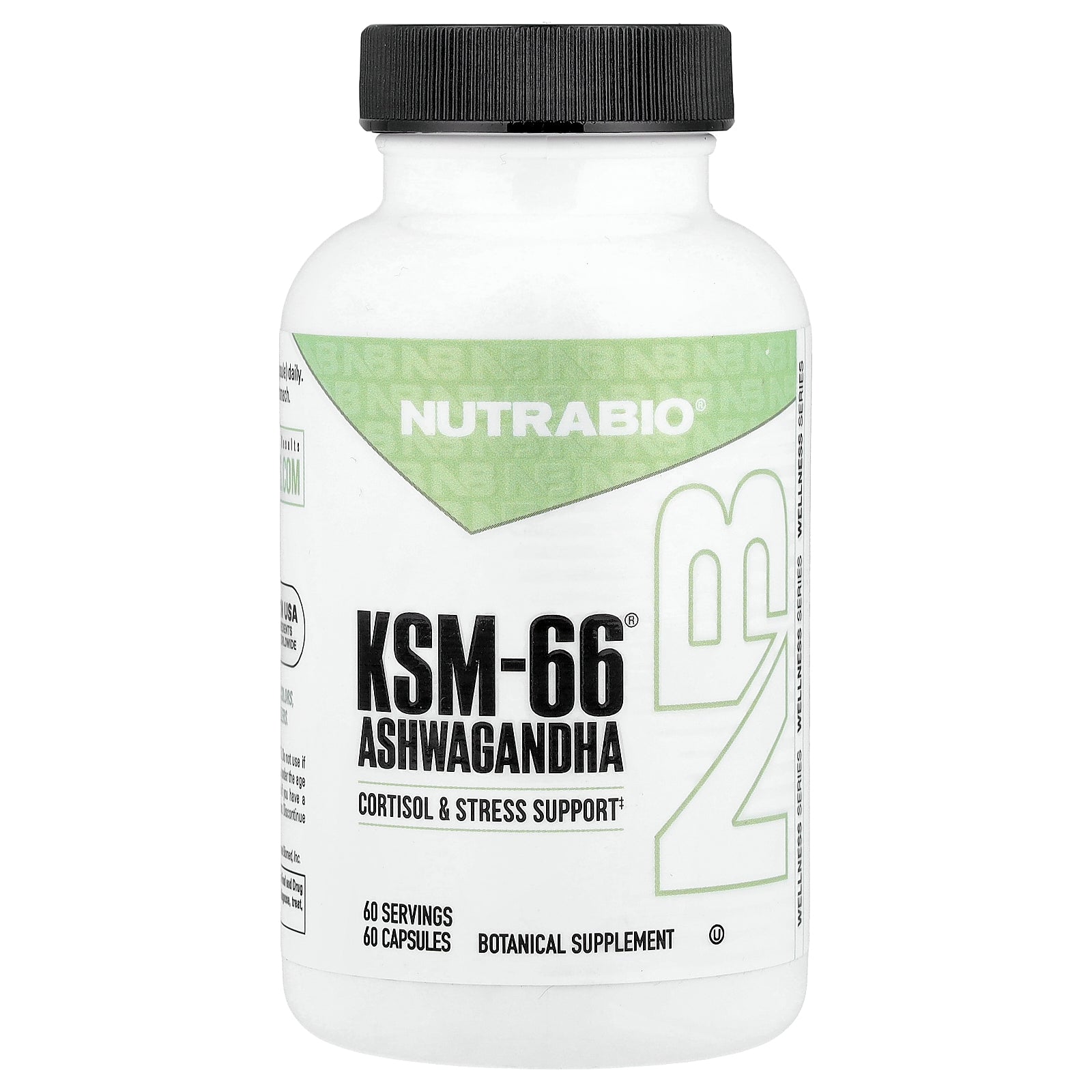 NutraBio, KSM-66®, Ashwagandha, 60 Capsules (600 mg per Capsule)