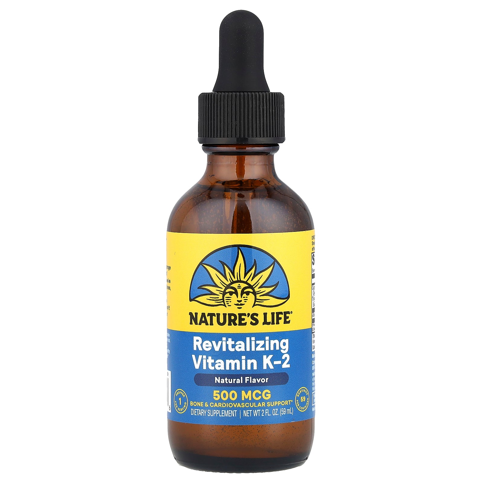 Nature's Life, Revitalizing Vitamin K-2, Natural , 500 mcg, 2 fl oz (59 ml)