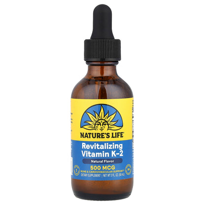 Nature's Life, Revitalizing Vitamin K-2, Natural , 500 mcg, 2 fl oz (59 ml)