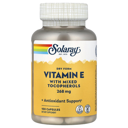 Solaray, Vitamin E with Mixed Tocopherols, 268 mg, 100 Capsules