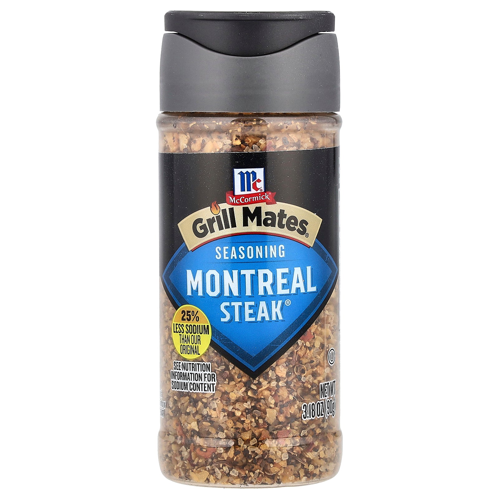 McCormick Grill Mates, Montreal Steak® Seasoning, 25% Less Sodium, 3.18 oz (90 g)