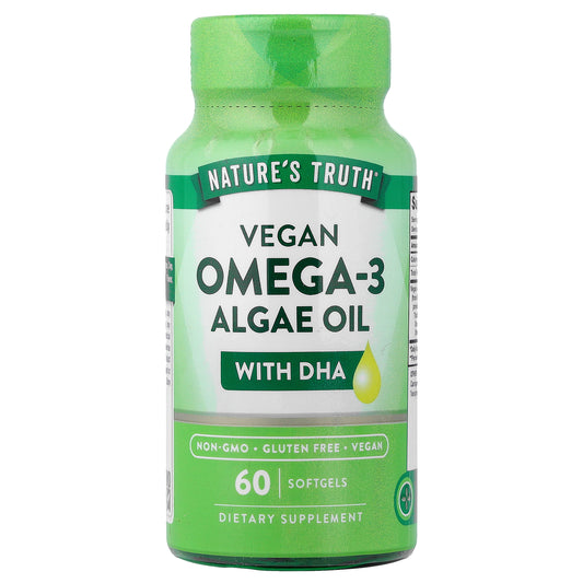 Nature's Truth, Vegan Omega-3 Algae Oil with DHA, 60 Softgels
