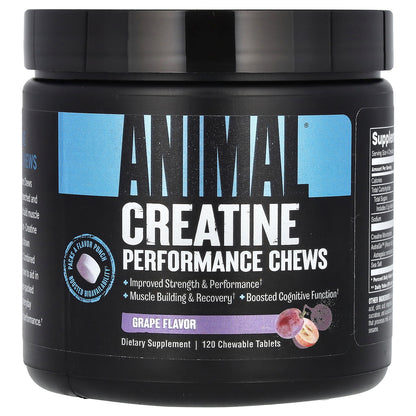 Animal, Creatine Performance Chews, Grape, 120 Chewable Tablets