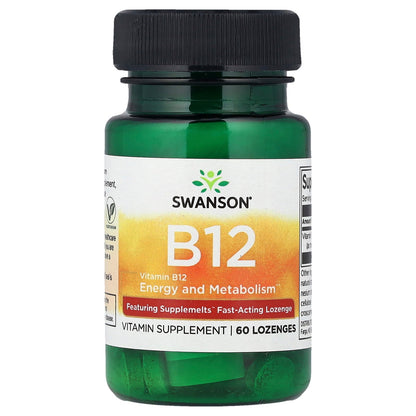 Swanson, Vitamin B12, 60 Lozenges (5,000 mcg per Lozenge)