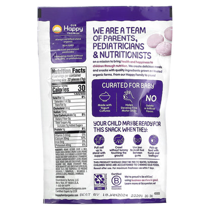 Happy Family Organics, Happy Baby, Organic Yogis, Freeze Dried Yogurt & Fruit Snacks, Mixed Berry, 1 oz (28 g)