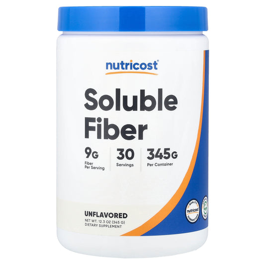 Nutricost, Soluble Fiber, Unflavored, 12.3 oz (345 g)