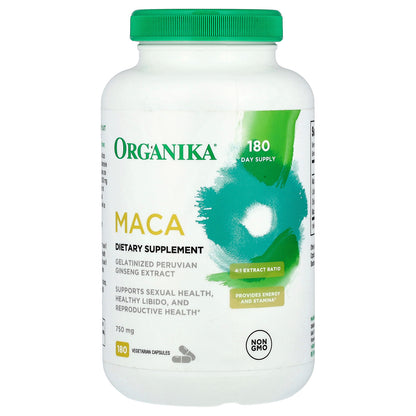 Organika, MACA, 750 mg, 180 Vegetarian Capsules