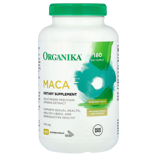 Organika, MACA, 750 mg, 180 Vegetarian Capsules
