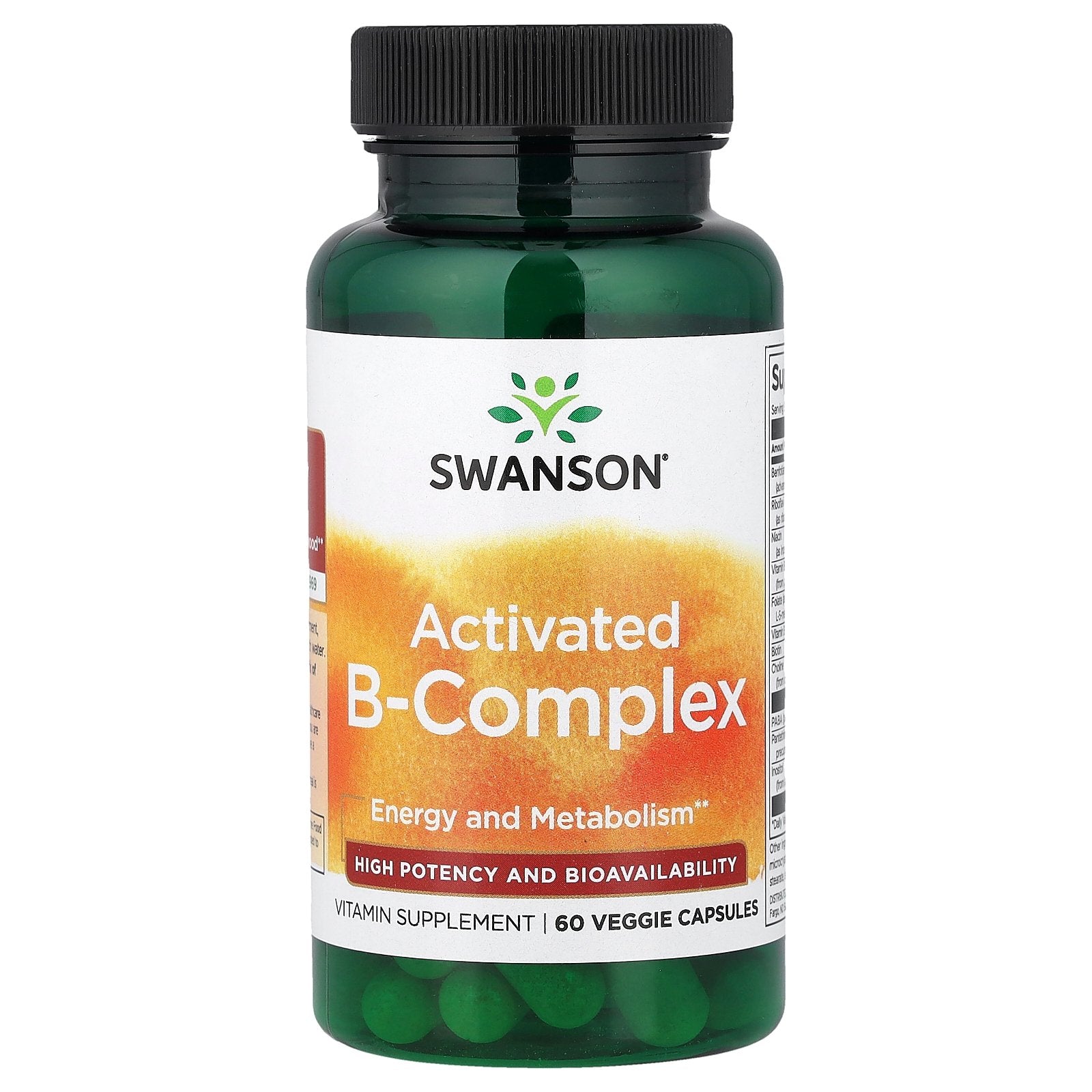Swanson, Activated B-Complex, 60 Veggie Capsules