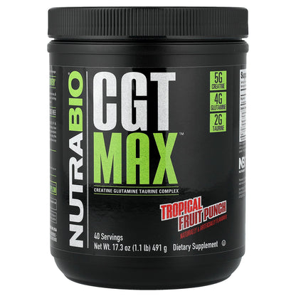 NutraBio, CGT MAX™, Tropical Fruit Punch, 1.1 lb (491 g)