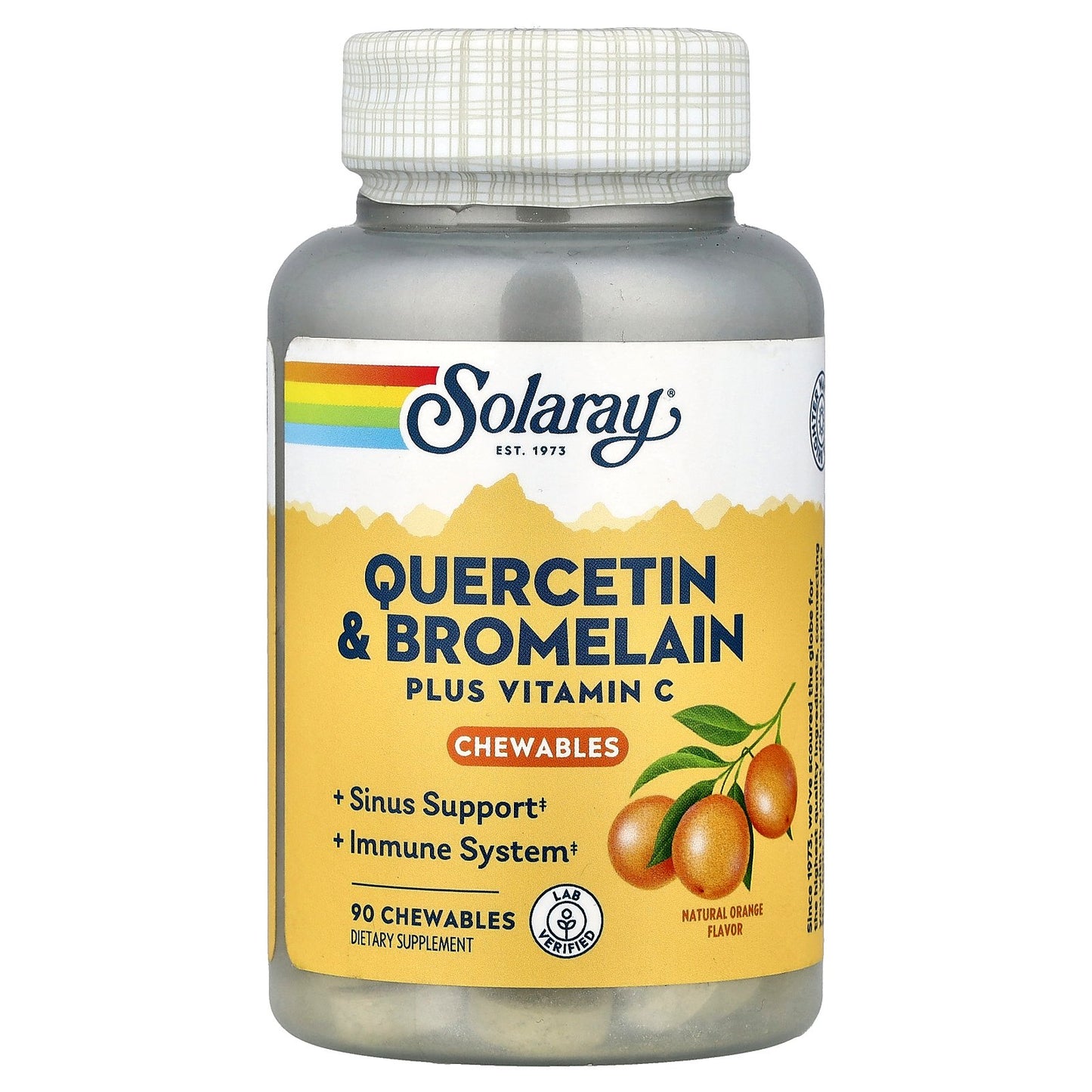 Solaray, Quercetin & Bromelain Plus Vitamin C Chewables,  Natural Orange, 90 Chewables