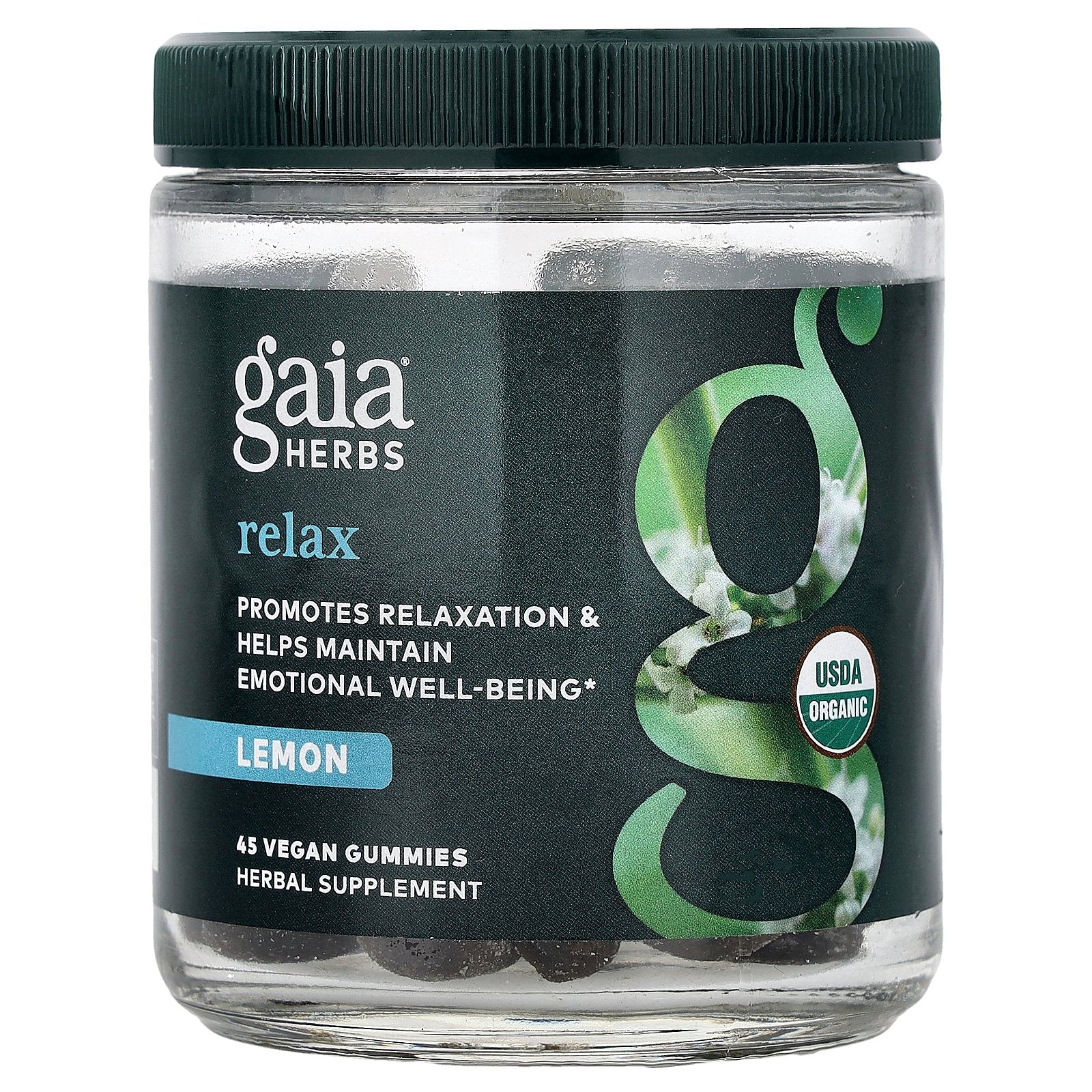 Gaia Herbs, Relax Gummies, Lemon, 45 Vegan Gummies