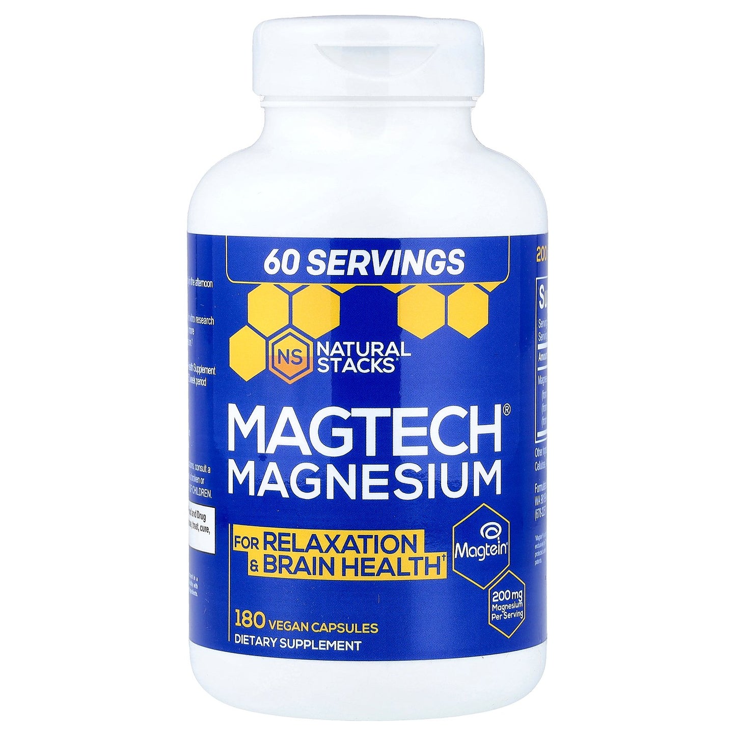 Natural Stacks, MagTech® Magnesium, 180 Vegan Capsules (66.6 mg per Capsule)