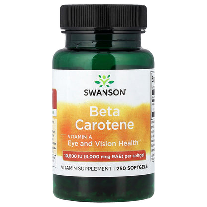 Swanson, Beta Carotene, 3,000 mcg RAE (10,000 IU), 250 Softgels