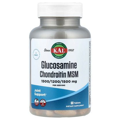 KAL, Glucosamine Chondroitin MSM, 60 Tablets