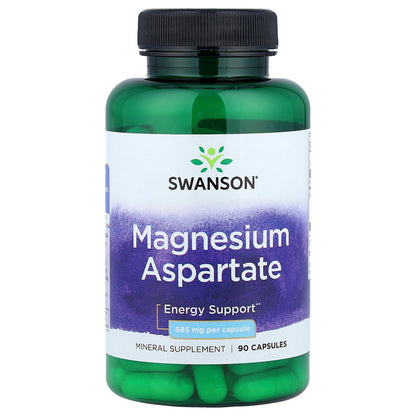 Swanson, Magnesium Aspartate, 685 mg, 90 Capsules