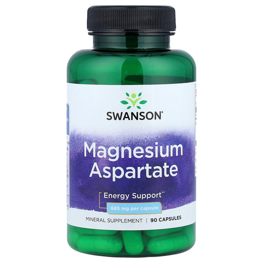 Swanson, Magnesium Aspartate, 685 mg, 90 Capsules
