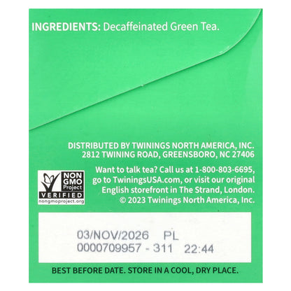 Twinings, Green Tea, Decaffeinated, 20 Tea Bags, 1.41 oz (40 g)