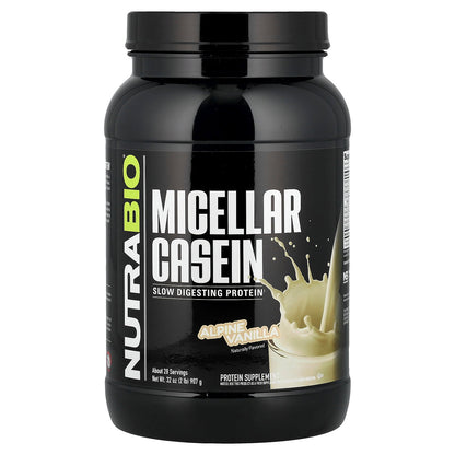 NutraBio, Micellar Casein, Alpine Vanilla , 2 lb (907 g)