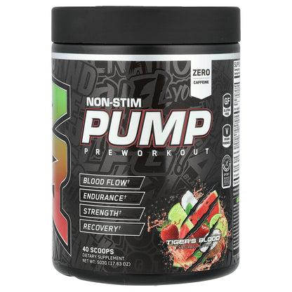 ABE, Non-Stim Pump Pre Workout, Tiger's Blood, 17.63 oz (500 g)