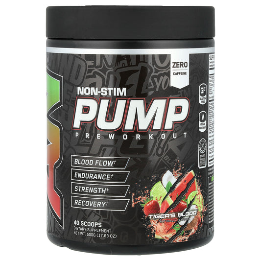 ABE, Non-Stim Pump Pre Workout, Tiger's Blood, 17.63 oz (500 g)