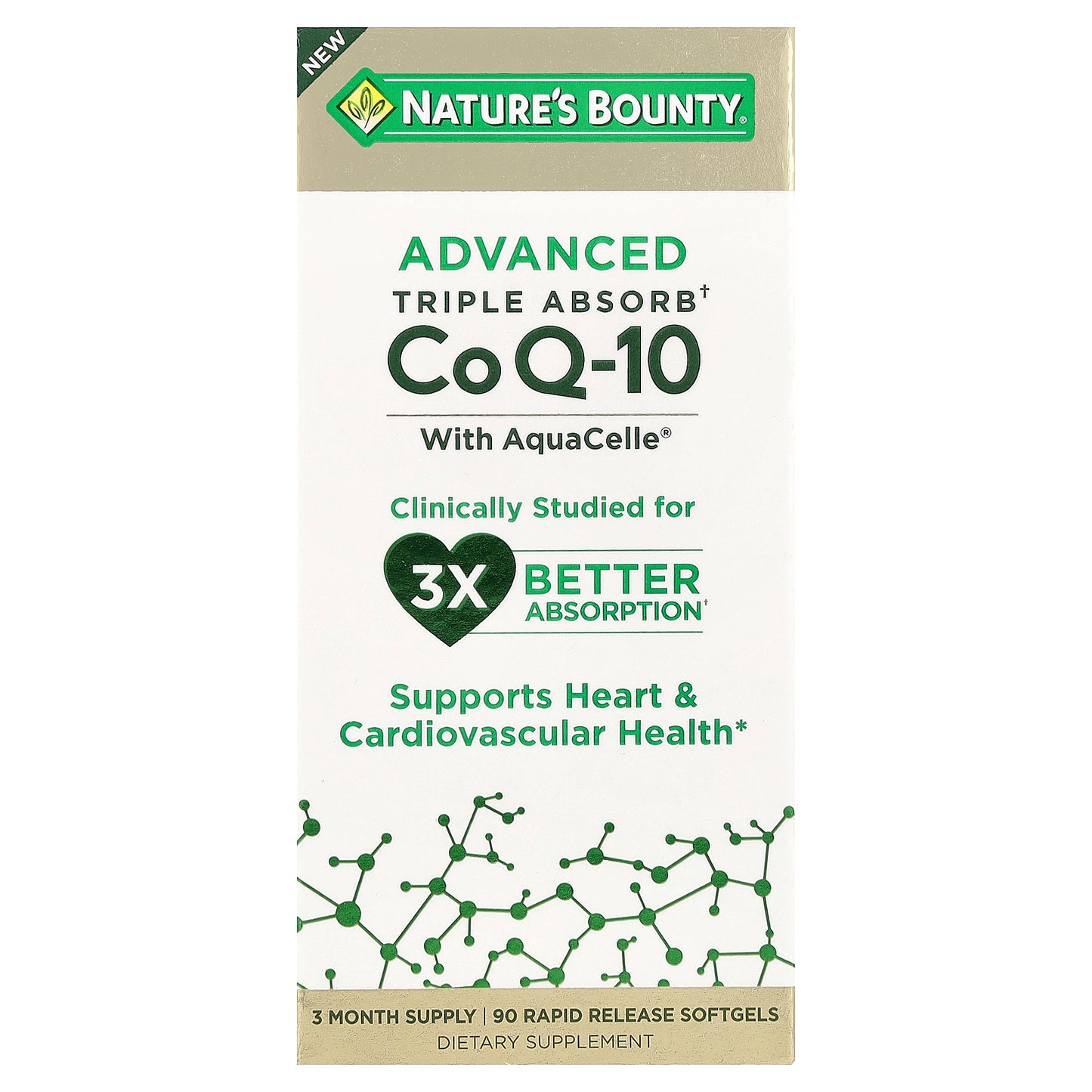 Nature's Bounty, Advanced Triple Absorb CoQ-10, 90 Rapid Release Softgels