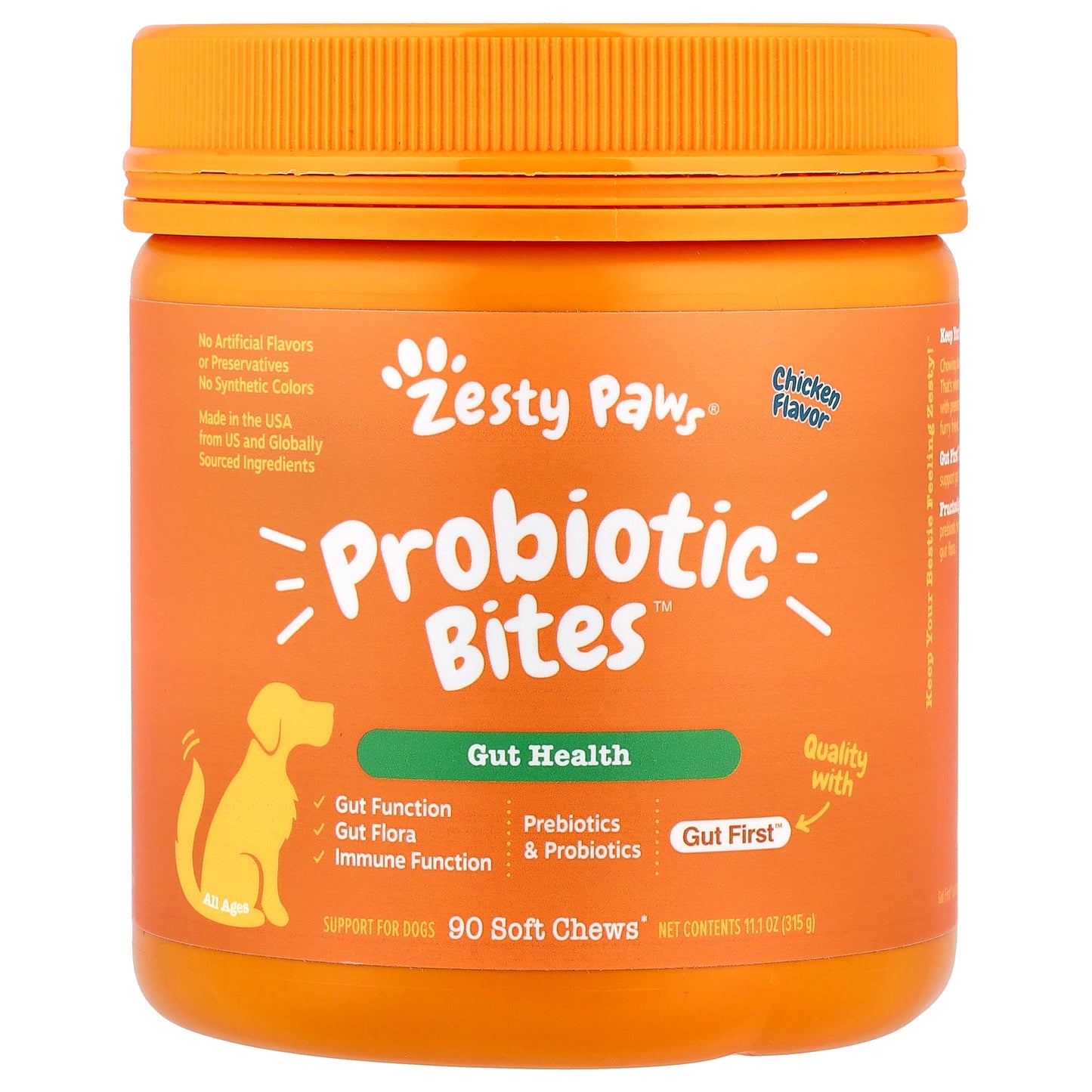 Zesty Paws, Probiotic Bites™, For Dogs, All Ages, Chicken, 90 Soft Chews, 11.1 oz (315 g)