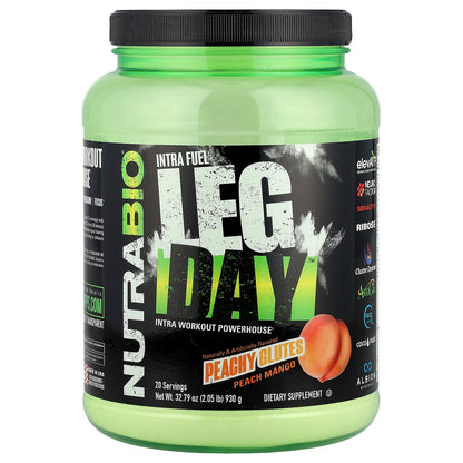 NutraBio, Intra Fuel Leg Day™, Peachy Glutes Peach Mango, 2.05 lb (930 g)